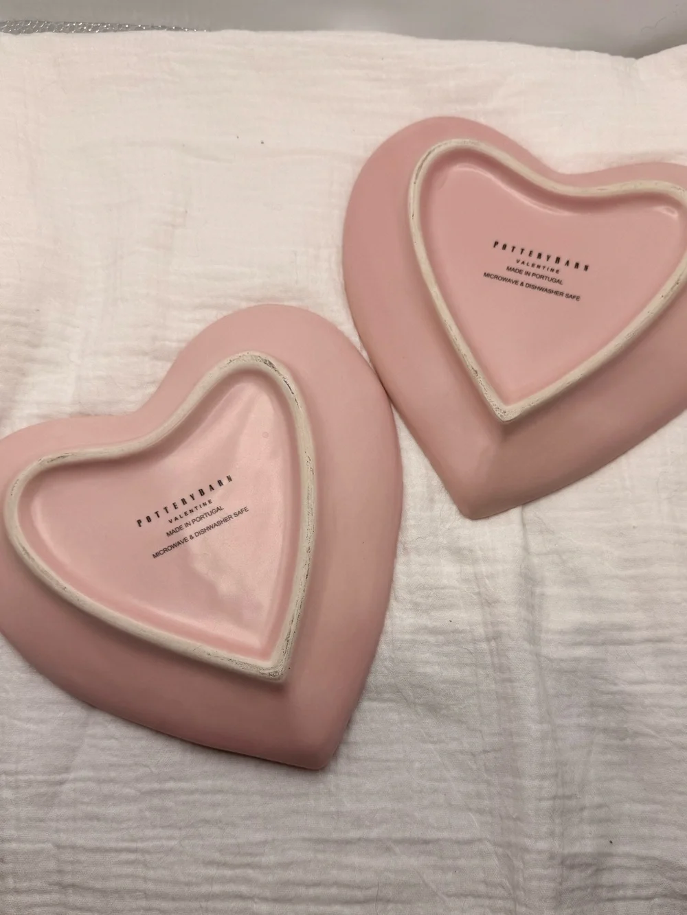 Pottery Barn Pink Heart Dishes - 